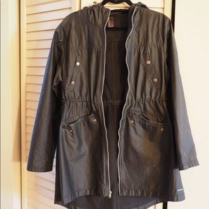 Mondetta Black Rain Jacket - Long, Hooded - Size L